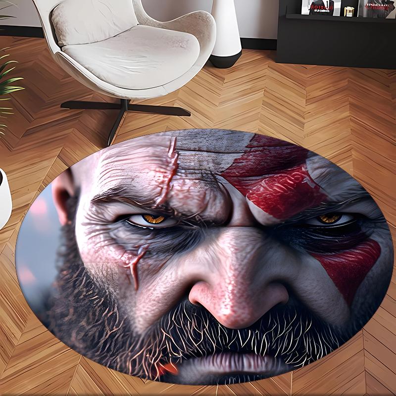 Kratos (1) Ofis için Yuvarlak Halı Ofis, Yatak Odası, Oturma Odası ve Ev Alanı için Dekoratif Yer Halısı