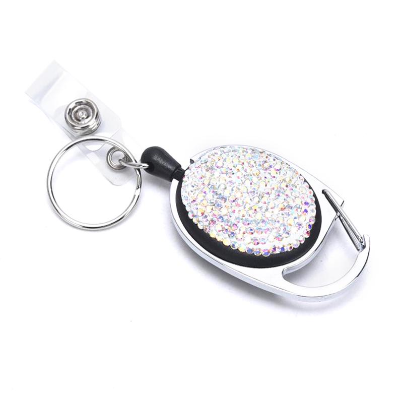 Retractable Keychain Badge Reel Clip Name Id Card Belt Keyring Bag Chain Clip