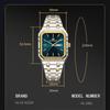 Business Casual Men's Watch Simple Luminous Square Gradually Gold Steel Belt Men's Watch