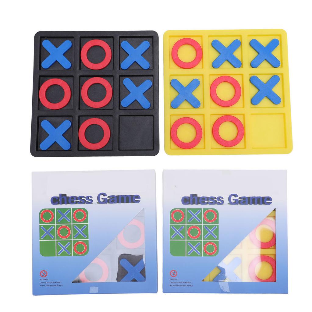 2Set XO Board Game Plastic Classic XO Chess Board Game Indoor Party Game with X and O Pieces for