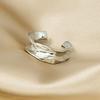 Korean Minimalist Asymmetric Women's Ring: Irregular Metal Concave-Convex Wide Band