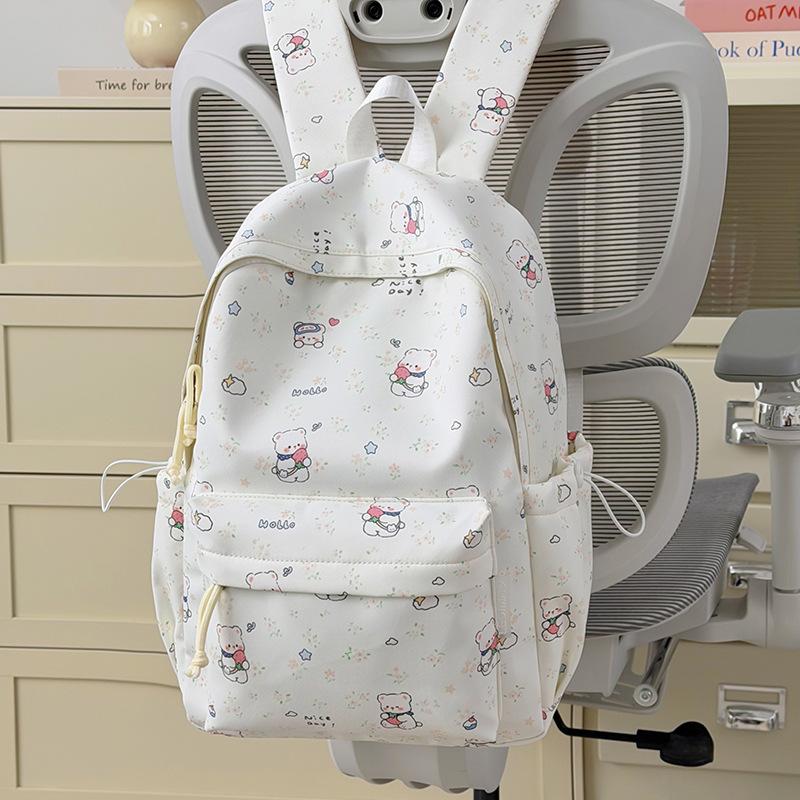 Schoolbag Printed Backpack Female Students Large Capacity High Value Niche School Bag Junior High School Student High School Student Leisure Going