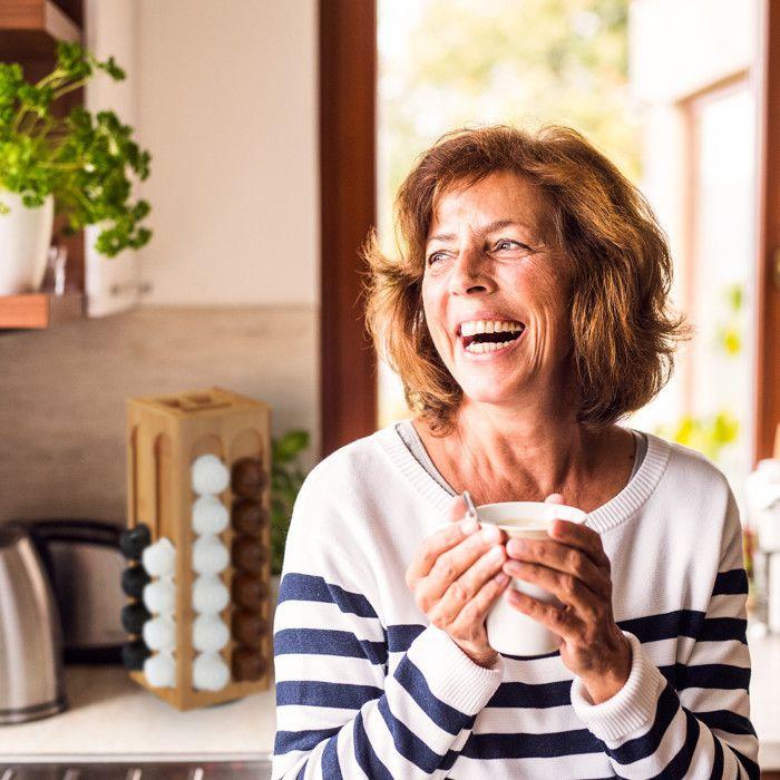 Distributeur de capsules - Relaxdays - Rotatif - Bambou - 40,5x14x14 cm - 8 rangs