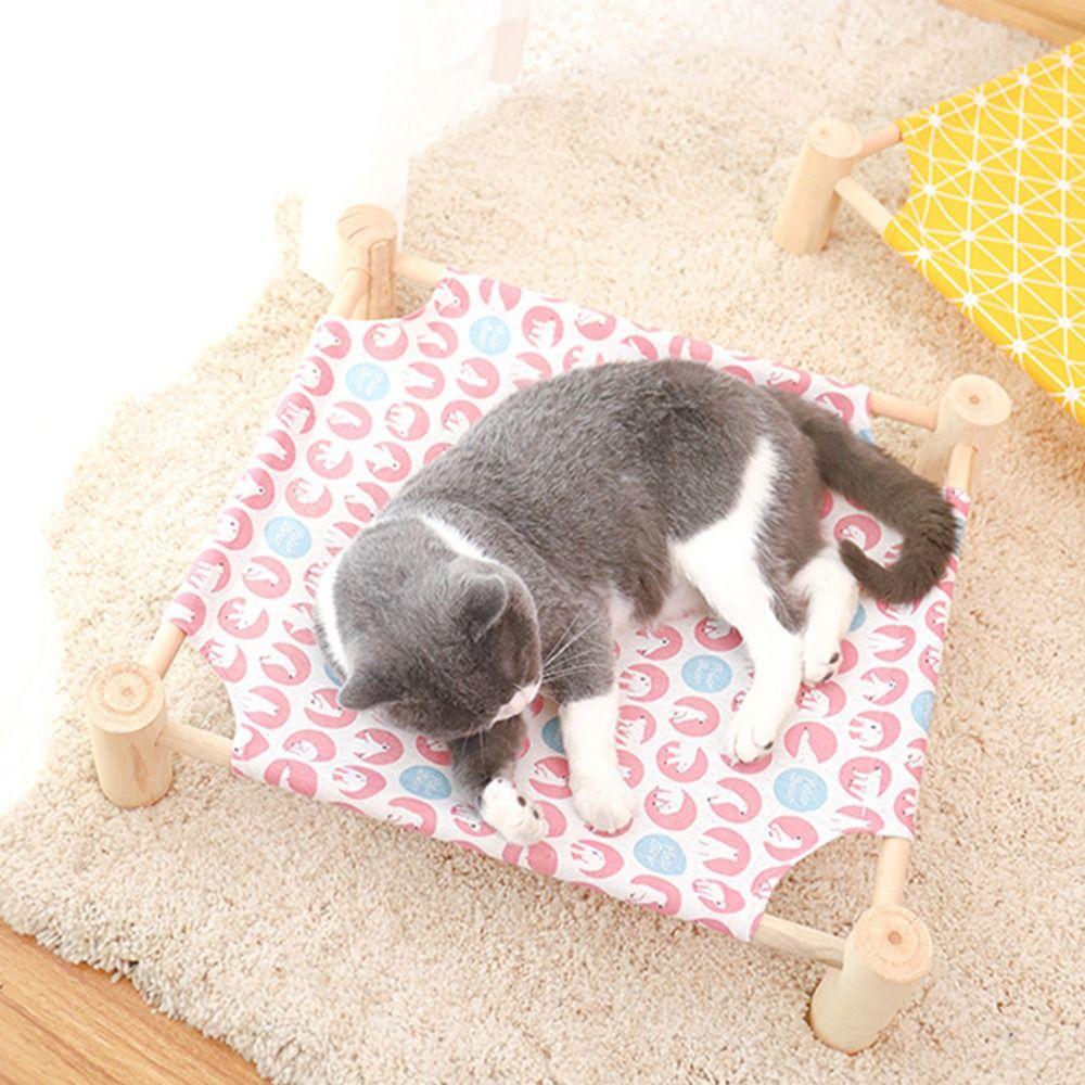 Sturdy Pet Camp Bed Wood Cat Hammock Bed Comfortable Cat Bed  Cat Supplies