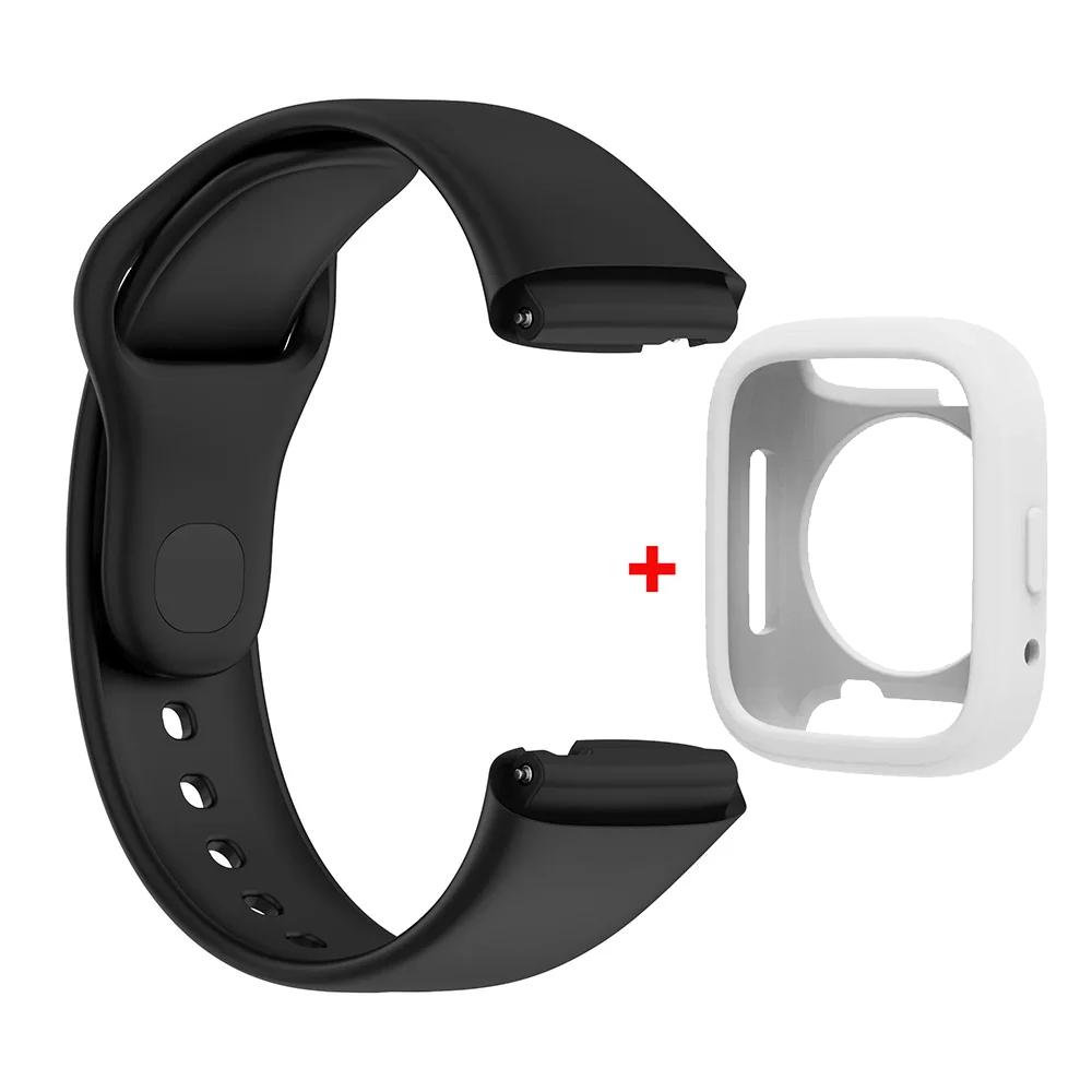 Silicone Strap For Redmi Watch 3 Active/Lite Bracelet Watchband + Protective Case Shell