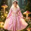 Girls Medieval Princess Costume With Tulle Fabric For Halloween Role Play And Stage Performance
