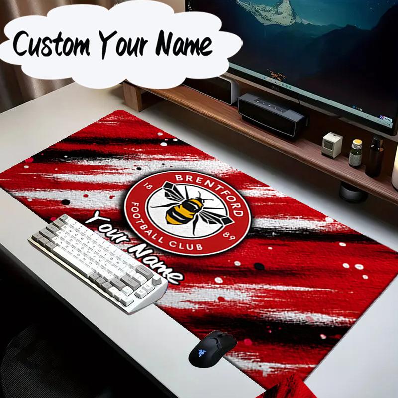 Custom Name Mouse pad Brentford Football Club Logo Mouse pad, Gaming Mouse Pad, keyboard pad, Desk Decor for computer notebook Fan Birthday Gift