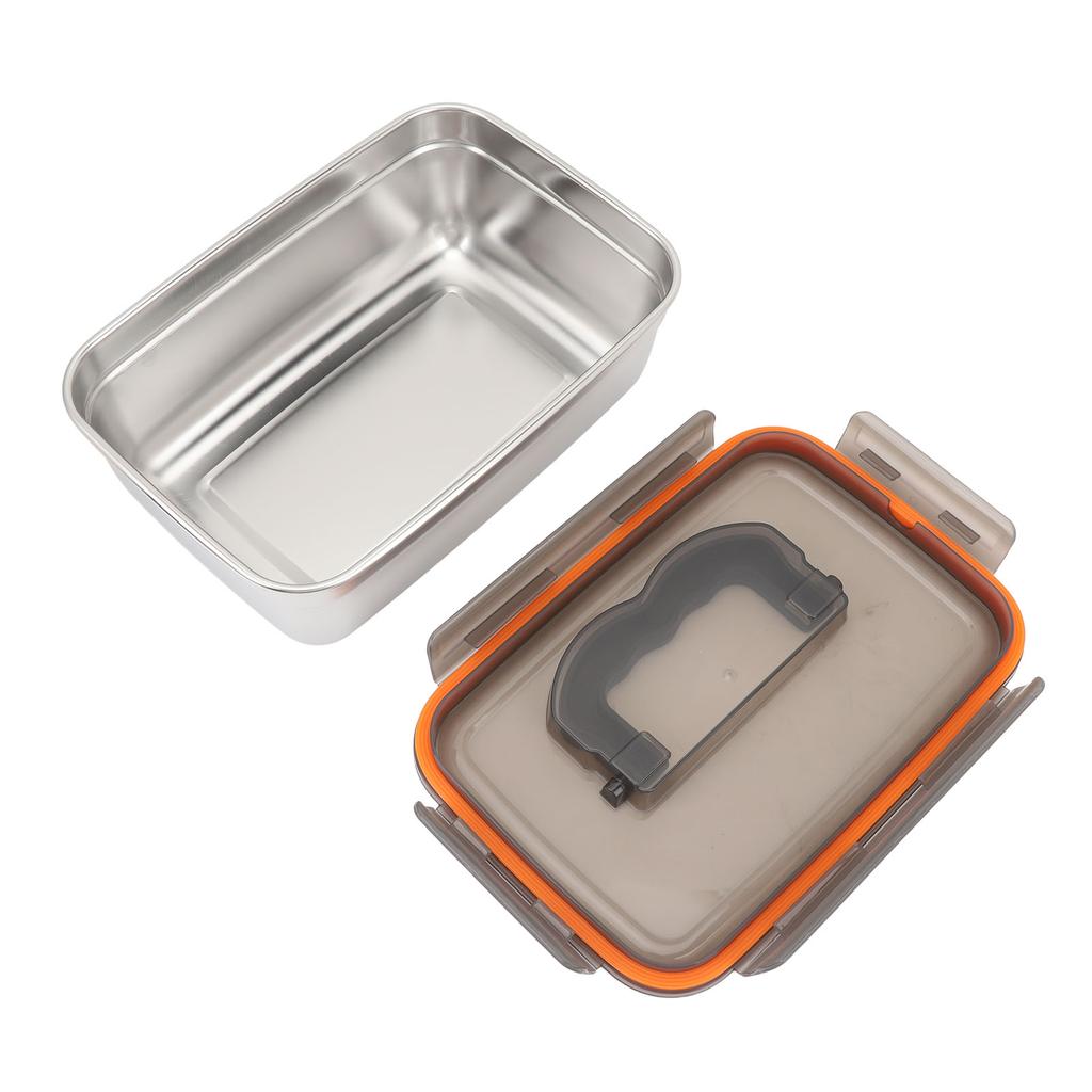 304 Stainless Steel Food Storage Container Metal Sealed Lunch Box with Handle for Home Refrigerator