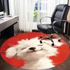 1PC Puppy Pet Office Round Area Rug,  Mat Suitable ForOffice, Under Office Chairs Bedroom Living Room Home Decor, Room Deco