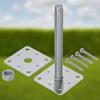 KOTARBAU® Adjustable Post Support 110 Mm X 110 Mm X 250 Mm M24 Mm Thread Wood Post Foot Height Adjustable Galvanized Floor Foot