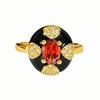 Medieval Vintage Lace Red Zir*****Pen Ring Women'S Niche High-End Light Luxury Index Finger Ring