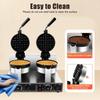 2400W Belgian Waffle Maker Machine w/ 2 Baking Pans, 180° Flip Non-Stick Double Head Waffle Maker with Temp & Time Control