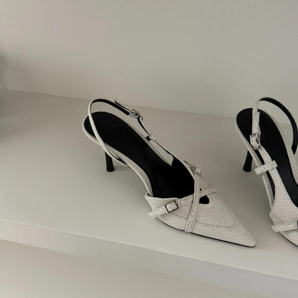 2025 New Women's Jeans Heeled Sandals Pointed High Heel Office Lady Shoes Beautiful Women high heels  Shoes  sandalias mujer