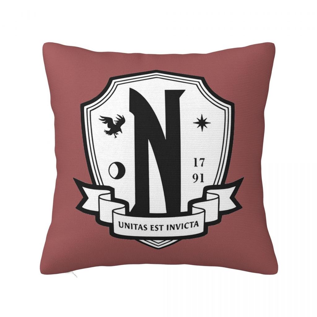 Nevermore Academy Crest (clean) Square Pillowcase Cushion Cover Pillow Case Throw Pillow Cover for Home Sofa Living Room