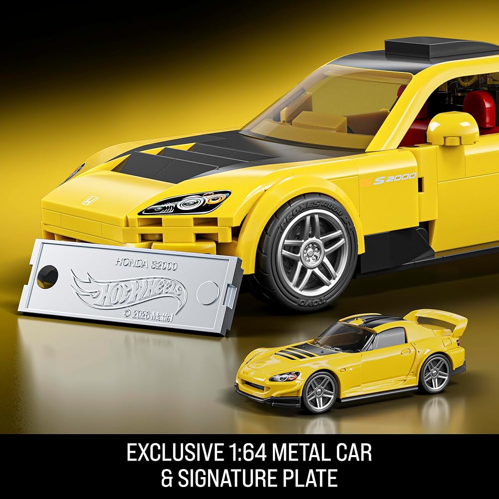 Mattel Hot Wheels Speed Series 257-Piece Building Set '07 Honda S2000 Realistic Details Custom Decals for Ages 10 and Up