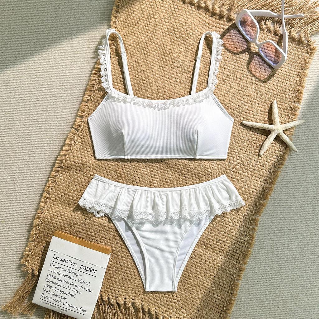 Women S Sexy Lace Two Piece Split Bikini Swimsuit