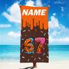 Pink Personalized Name Ice Cream Melt Fun Baseball Beach Towel - Soft & Comfortable,Ideal for Beach Kid Girls Gift,Wholesale
