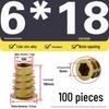 Zinc Alloy Hex Self-Tapping Nut with Washer for Furniture, Internal/External Thread, Medium Wood, Sizes M4-M8.