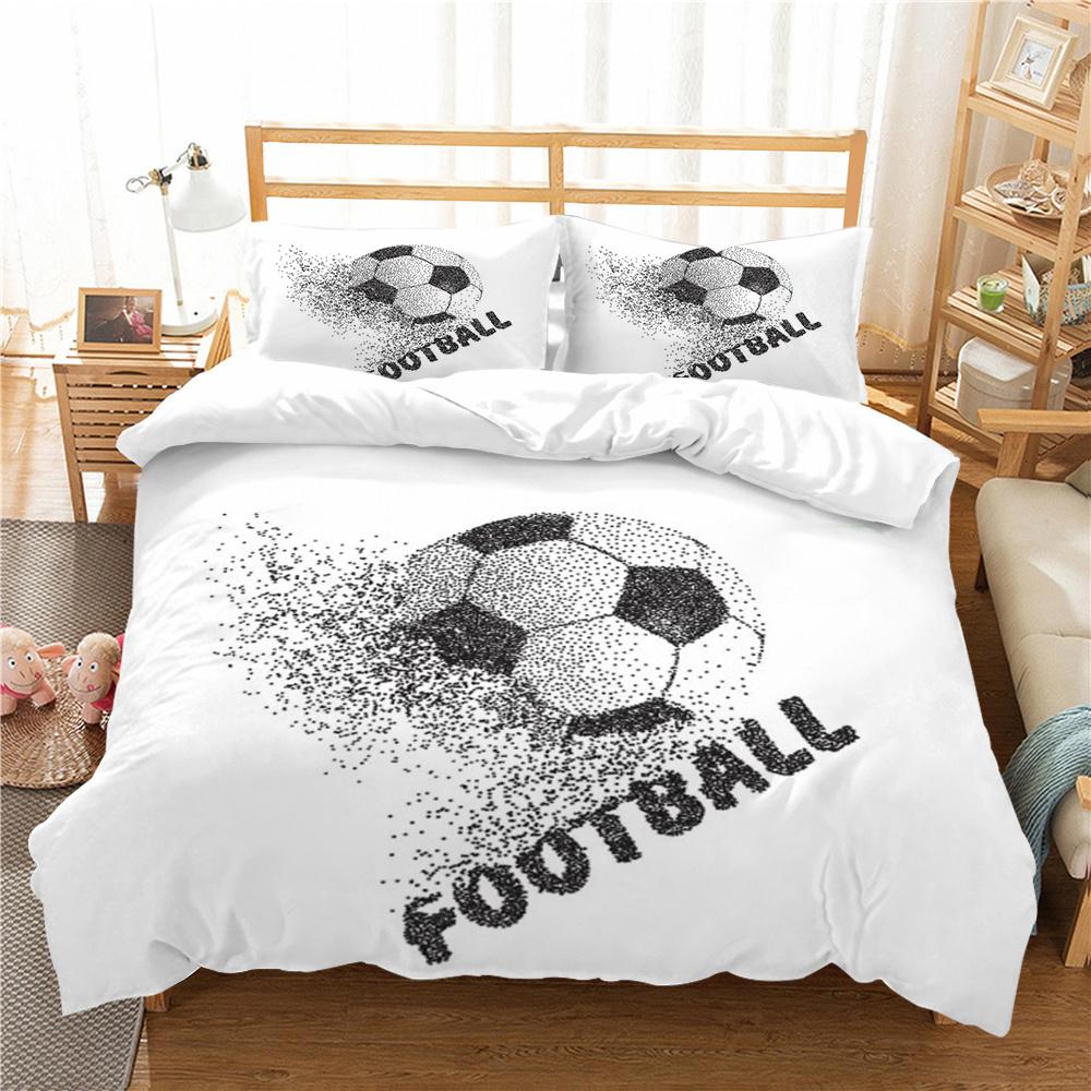 Bed Set Sports Style Duvet Cover Set Soccer Printed Quilt Cover Set Teens King Queen Size Bedding Fashion Cover Suit Luxury Bedding Cover