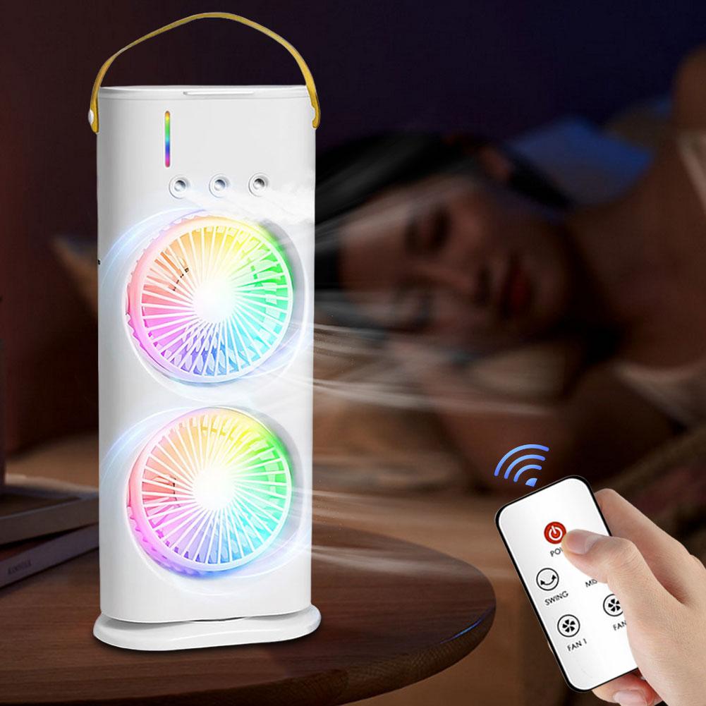 Portable Air Conditioner LED Night Lights Evaporative Air Cooler Small Cooling Fan for Room Bedroom Office Desk