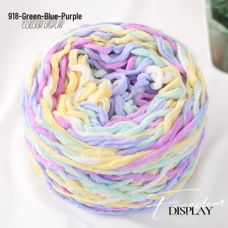 New 3.8 Liang Colored Ice Yarn: Thick Single-Strand for Crochet - Ideal for Shoes, Slippers, Scarves, and Seat Cushions.