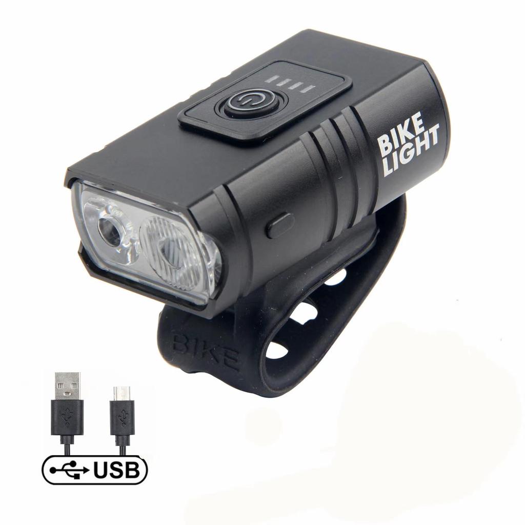 Dual T6 Aluminum Bike Headlight Set: High/Low Beam, USB Charging, Front & Rear Lights for Outdoor Riding