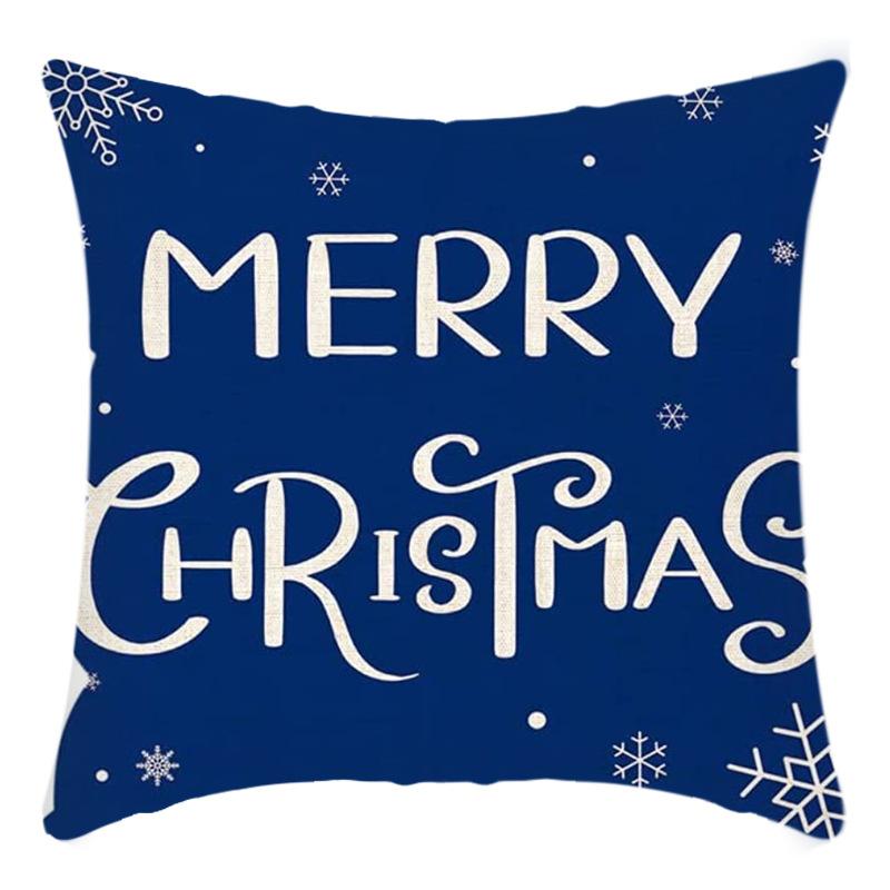New Christmas Pillowcase Linen Digital Printed Short Plush Christmas Pillowcase Cushion Cover