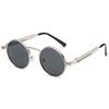 Steampunk Retro Round Sunglasses with Spring Temple for Men and Women
