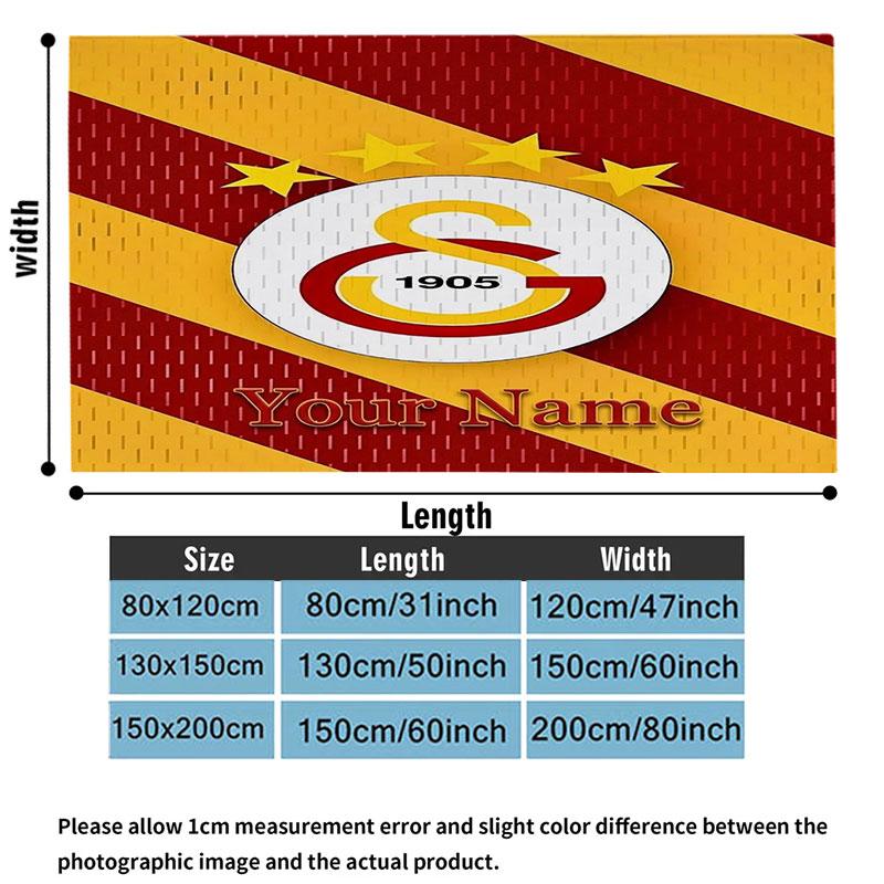 1PC Galatasaray S Custom Name Patterned Flannel Blanket Suitable For All Seasons for Home Decor Warmth and Comfort Gifts Holiday Present