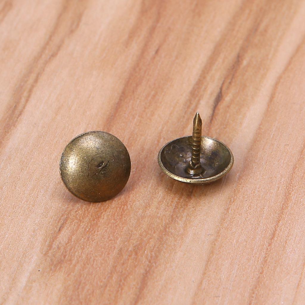 100 Pcs Furniture Upholstery Nail Antique Bronze Decorative Tacks Round for Head Pushpin for Sofa Home DIY Decor Hardwar