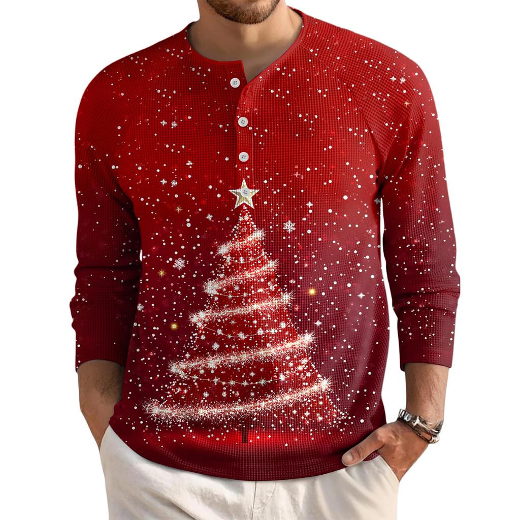 Men's Loose Casual Button Down Collar Long Sleeve Top