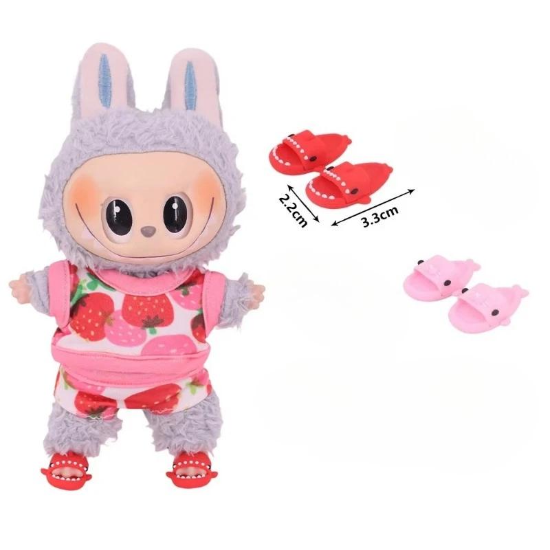 Labubu Dolls Accessories Shoes Dollhouse Kit Can Wear Shark Slippers Casual Shoes for Playtime For BJD Labubu Accessories Shoes