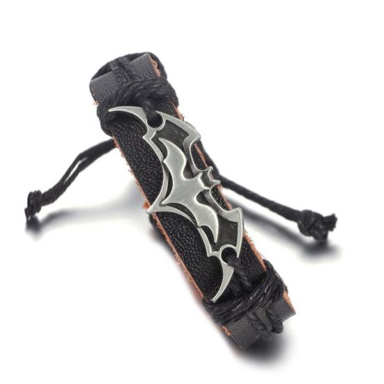 Мужской браслет «Летучая мышь», крутой браслет из искусственной кожи, винтажный браслет в стиле панк, очаровательный ювелирный подарок