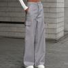Women's Street Style Design Sports Pants Fashion Solid Color Female High Waisted Straight  Cargo Trousers