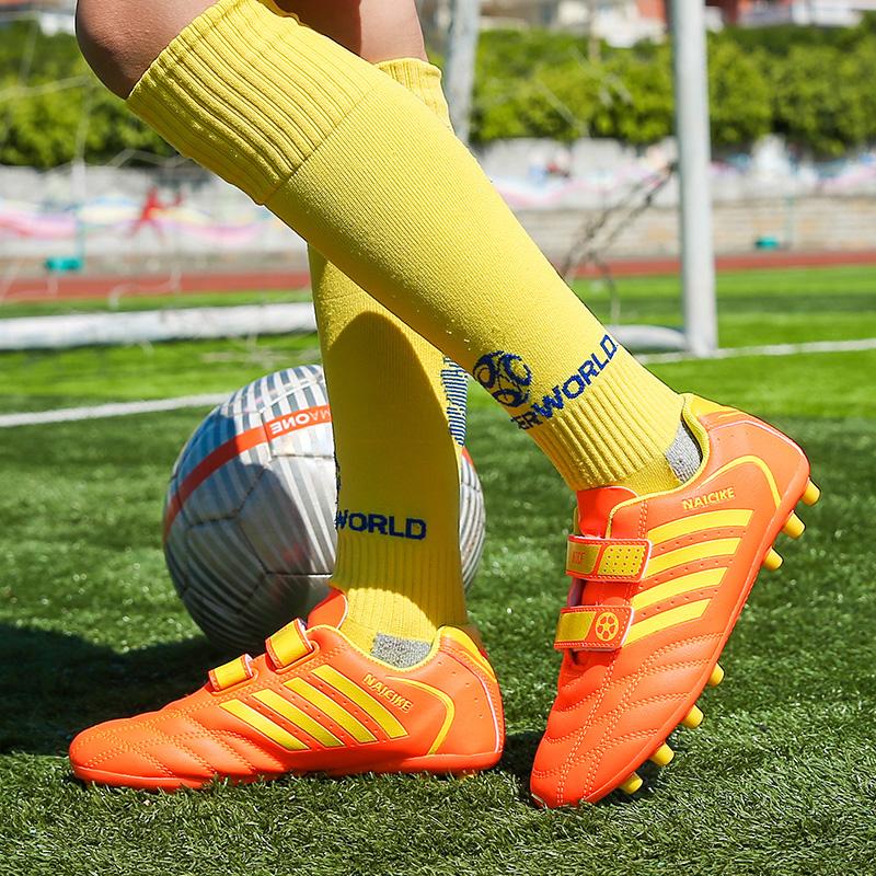 Jungen Fußballschuhe Rutschfest Verschleißfest Klettverschluss Outdoor Fußballschuhe Training Kinderschuhe