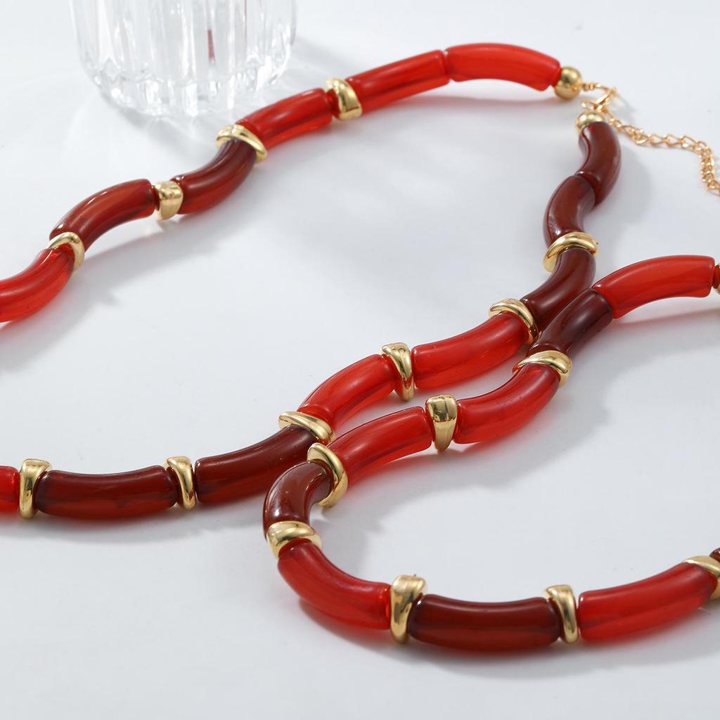 Z Series Multi-Layer Bamboo Resin Retro-Style Women's Necklace