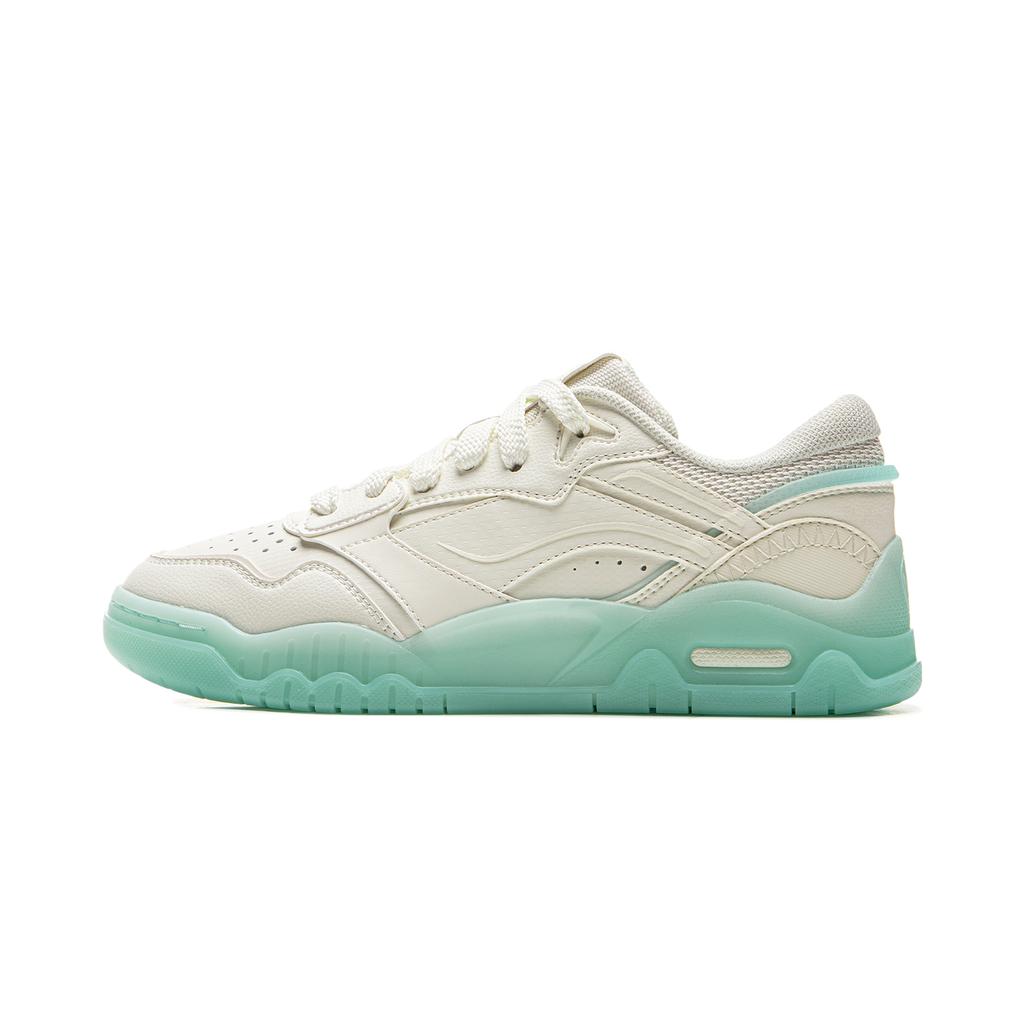New LINING Moon White 3 Skateboard Shoes Women's Low top Champagne White, Island Blue AGCV078-6