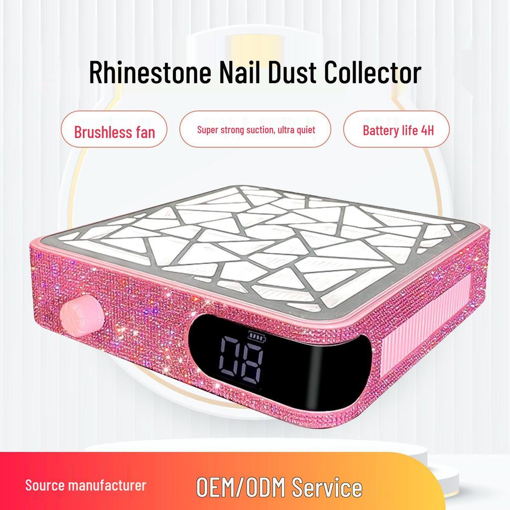 High-Suction Rechargeable Rhinestone Nail Dust Collector and Polishing Machine