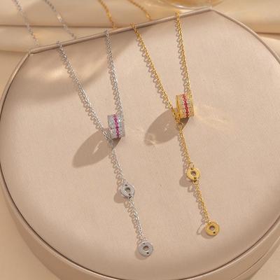 Elegante Colar Clavícula Feminino de Aço Titânio Luxo Leve - Design de Cintura Fina
