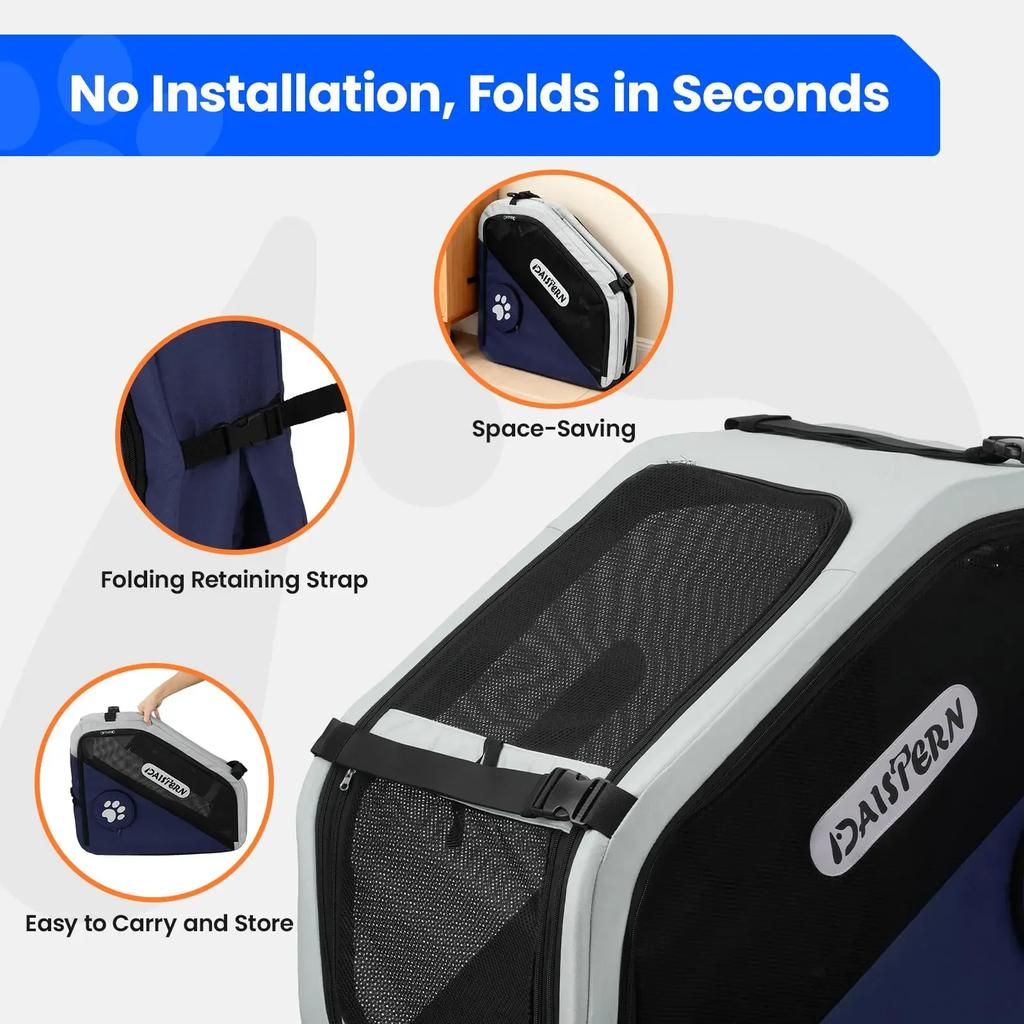 Collapsible Soft Sided Dog Crate Heavy Duty Metal Frame Portable Travel Kennel for Small Medium Large Dogs Indoor Outdoor Use