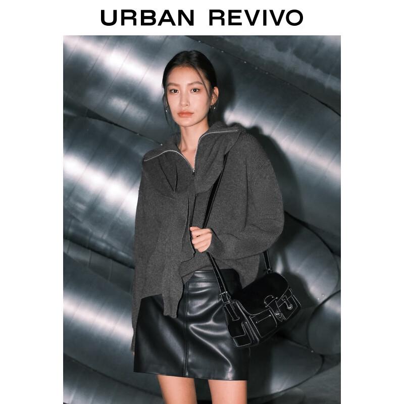 UR Women's Autumn High-Neck Shawl Knit Sweater