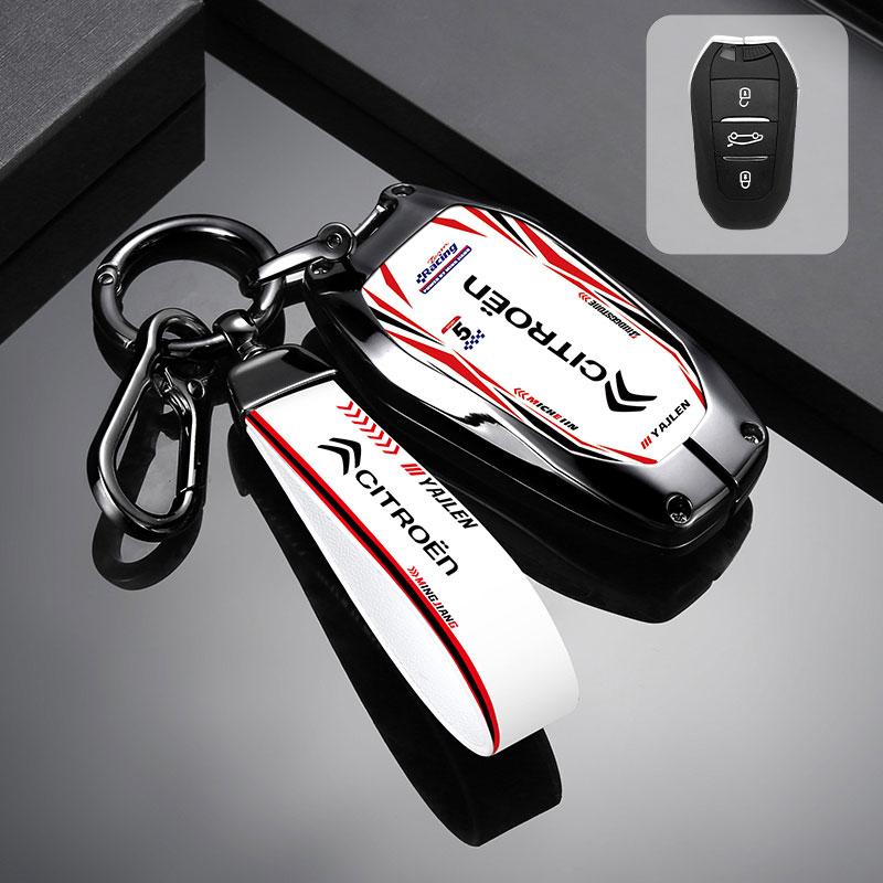 New Zinc Alloy Leather Car Remote Key Case Cover Key Protector For Citroen C1 C2 C4 C6 C3-XR Picasso Grand DS3 DS5 Accessories