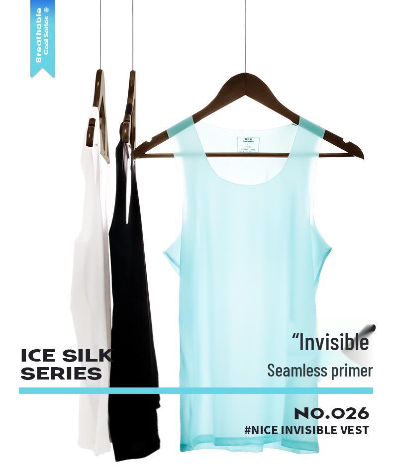 Чоловіча безшовна майка-борцівка з льодяного шовку