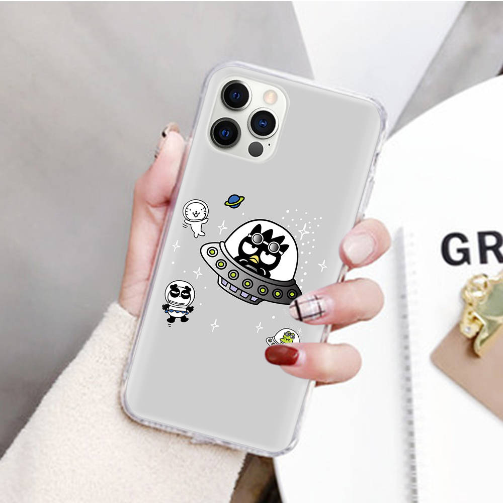 JZ1 Badtz Maru Transparent Case for Samsung A04 A14 A23 M33 M53 Realme 10 9 C35 C55 VIVO Y02 X80 Infinix Hot 30 Note 11 Tecno Spark 8P Pro
