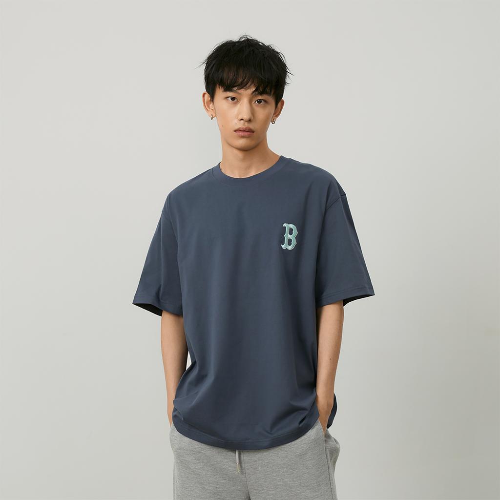 New MLB MONOGRAM Reading Collection SS24 T Shirt Unisex Dark Gray 3ATSM0443-43GRD