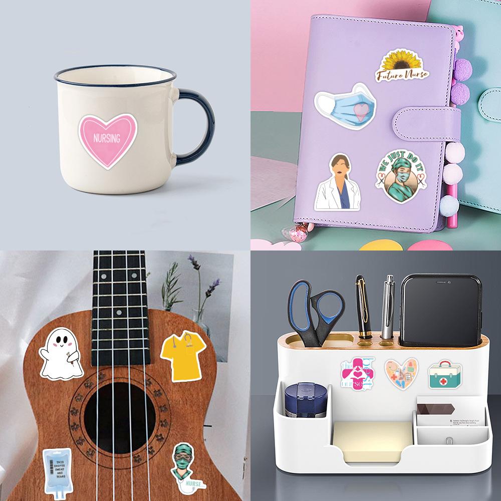50 Nurses Series Stickers Cartoon International Nurse Day Doctor Stethoscope Stickers Decorative Suitcase Stickers