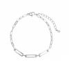 Link Bracelet Pave Rectangular Bar 14K Gold Plated White Zirconia Adjustable Lobster Clasp Errand Travel Pulsera De Cadena
