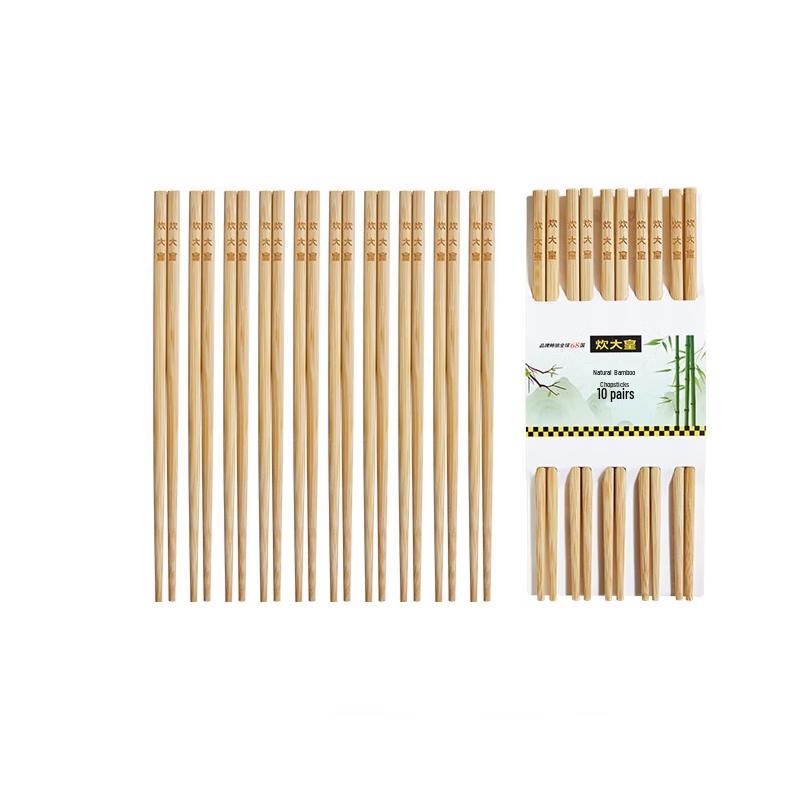 COOKER KING Natural Bamboo Chopsticks (10 Pairs)