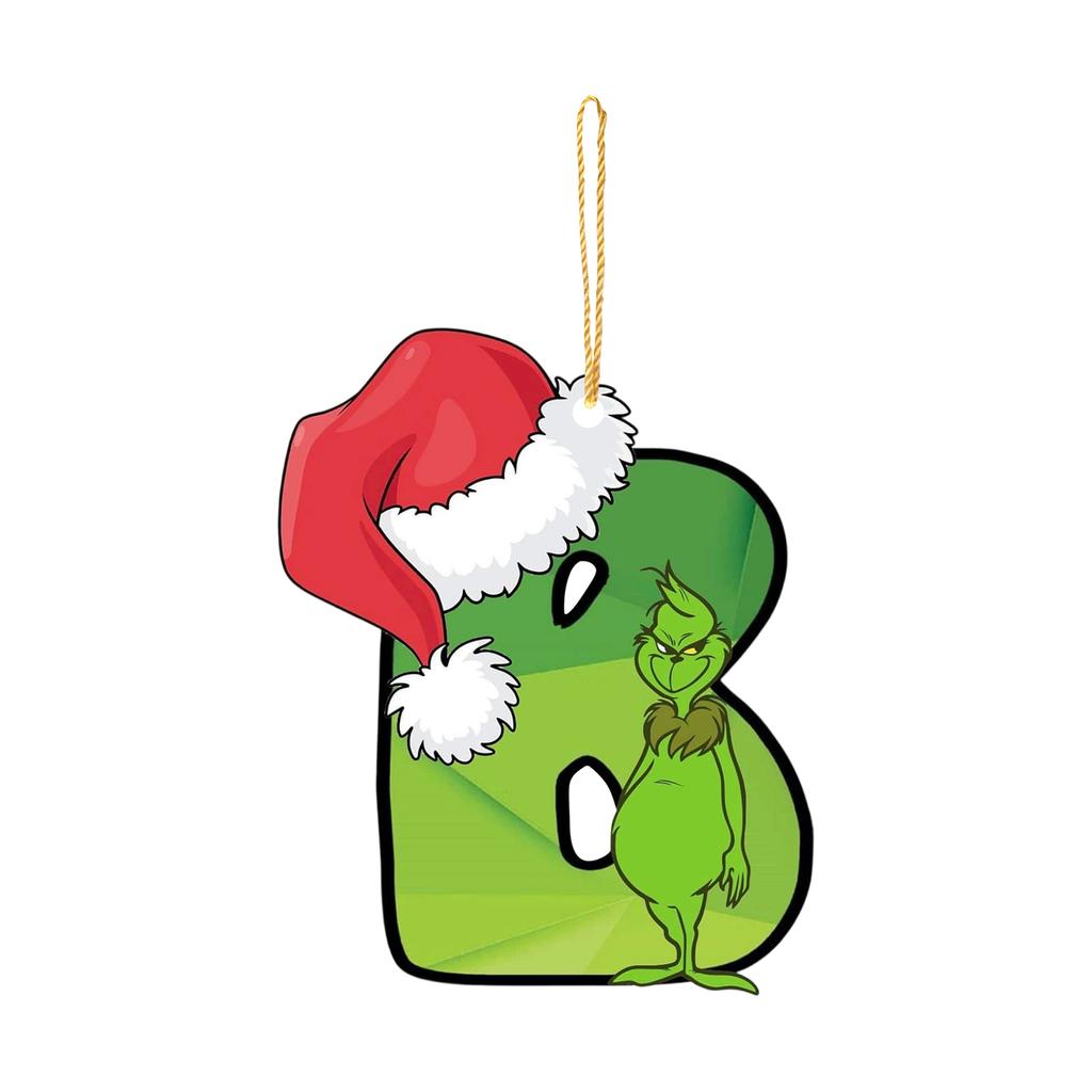 Santa 2D Flat Acrylic Christmas Tree Hanging Decoration Sports Car Decoration Flat Decoration Pendant