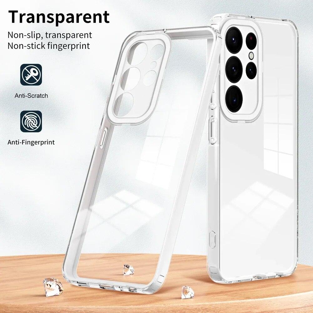 Phone Clear Cover for Samsung Galaxy S24 S23 Ultra A14 A04 A34 A54 A13 A23 A33 A53 A73 A52 A24 A05 A15 A25 Case Protector Bumper